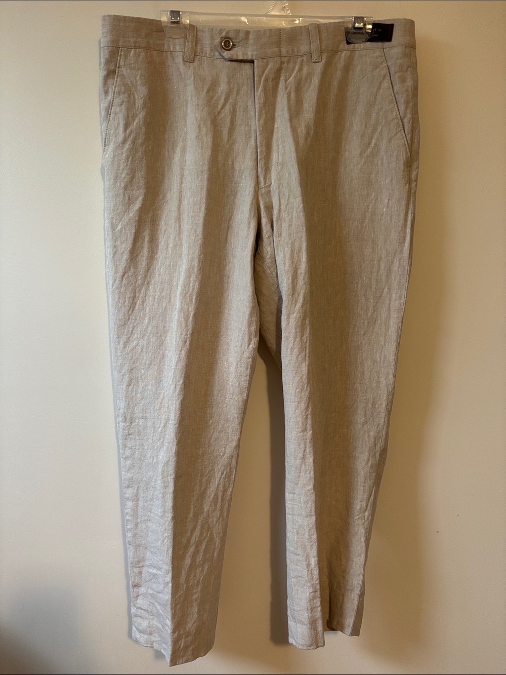 Men's Slim Linen-Blend Chinos in Light Taupe
